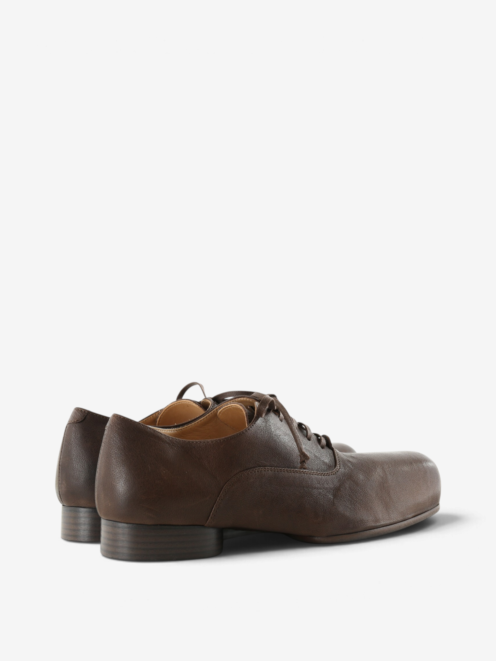 Brown shoes, back view