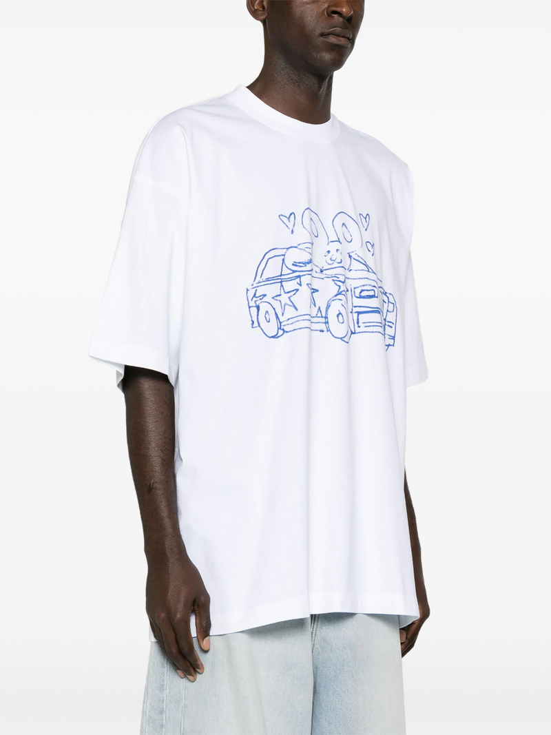 VETEMENTS Unisex Scribbled Car/Heart T-Shirt