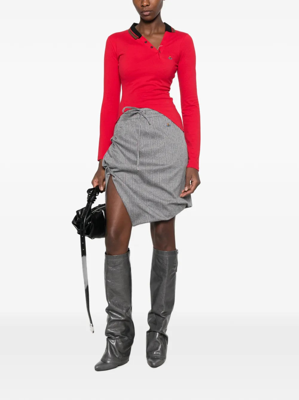 Grey skirt, full body view