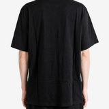 Black t-shirt, full body view