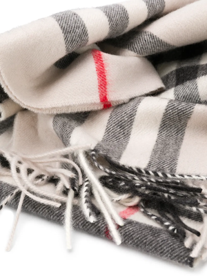 BURBERRY - Unisex Check Cashmere Scarf