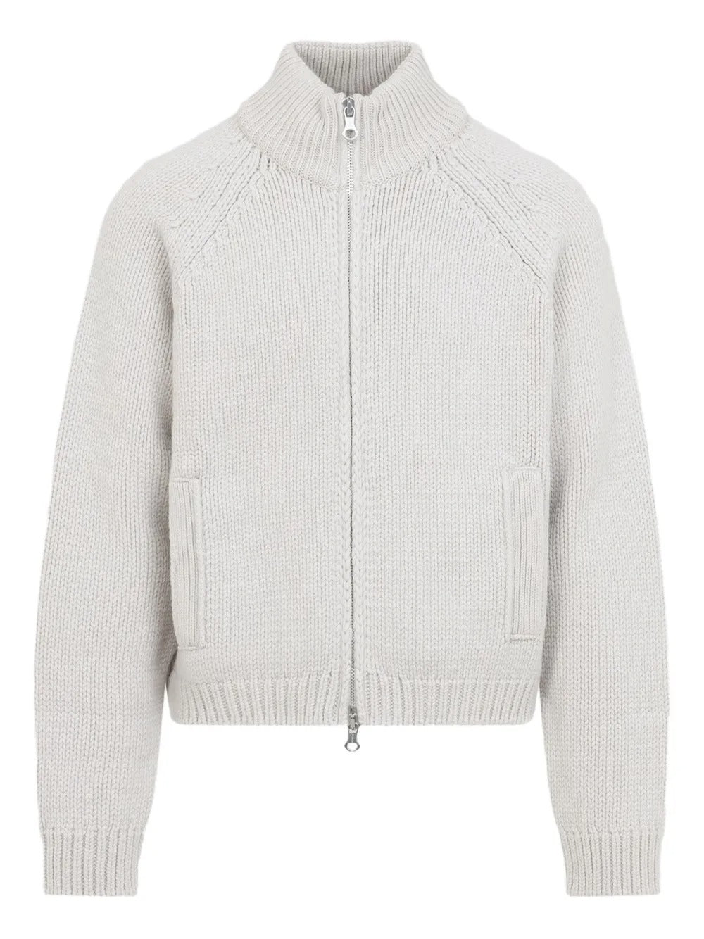 White cardigan, front view