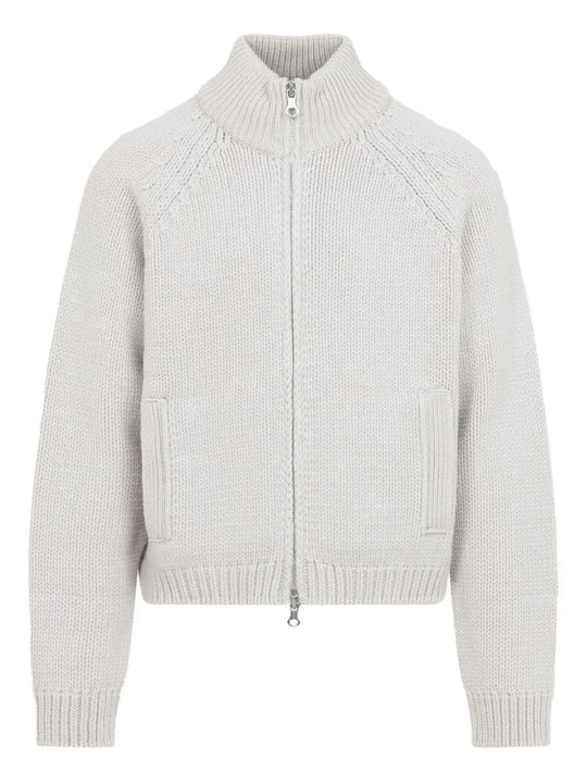 White cardigan, front view