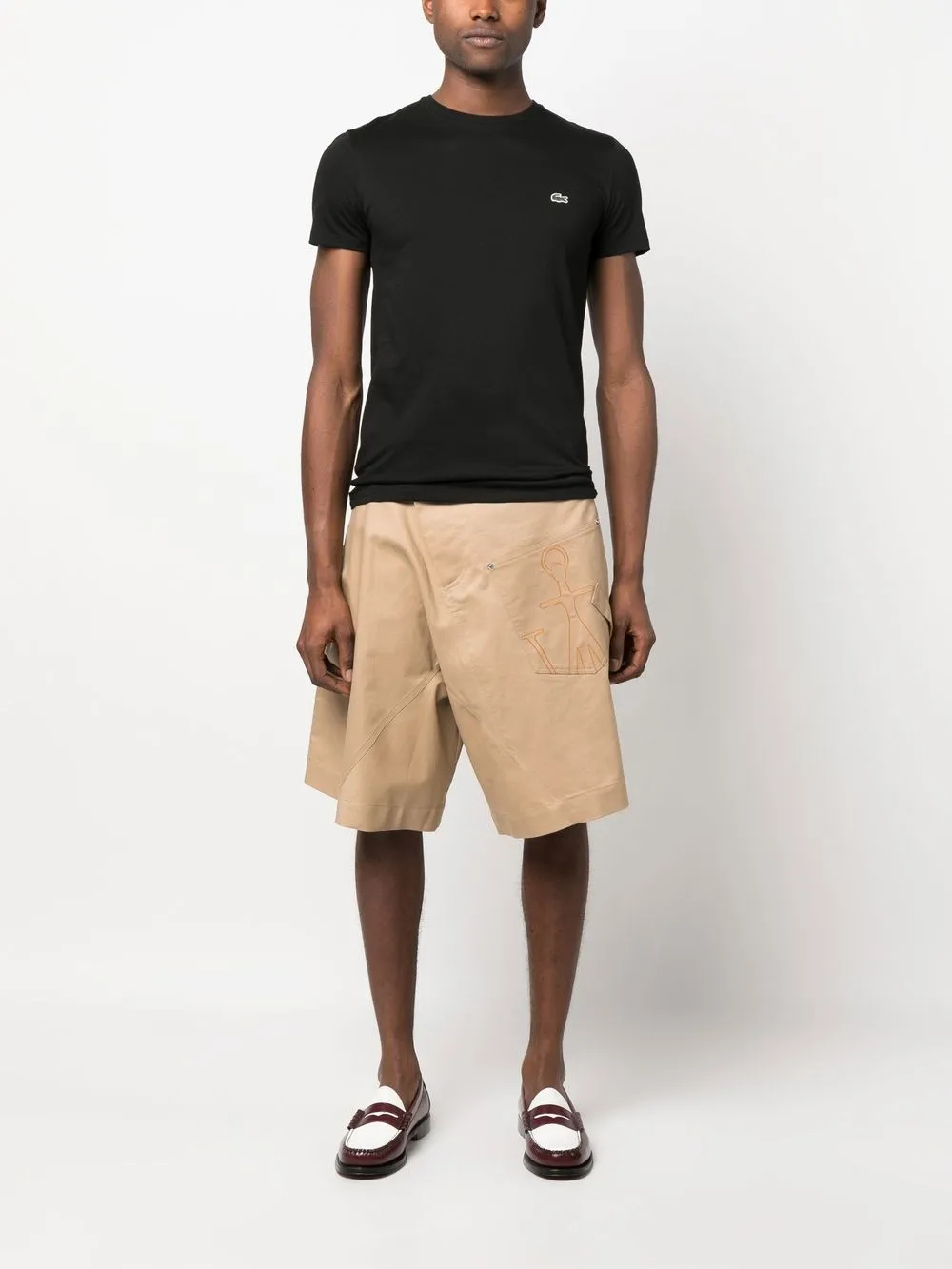 Black t-shirt, full body view