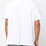 White T-shirt worn by a person, showing the T-shirt's fit