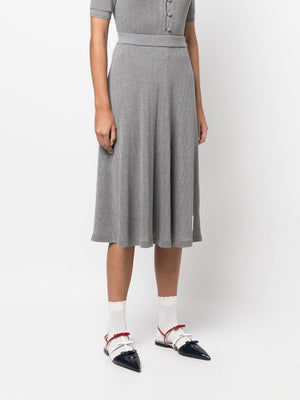THOM BROWNE Women Cotton Jersey Midi Skirt