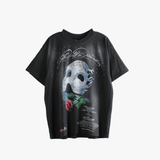 Black t-shirts, front view