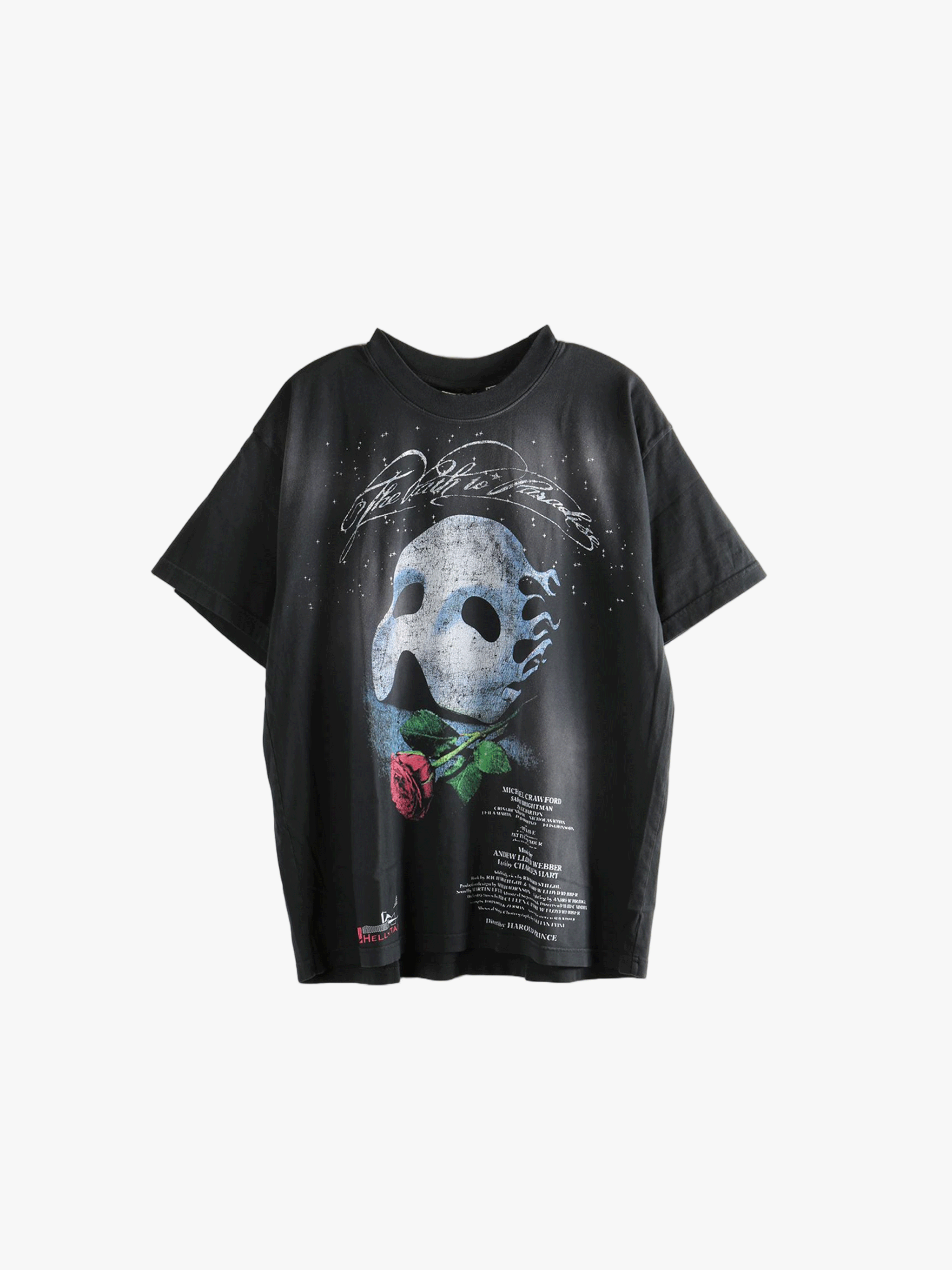Black t-shirts, front view