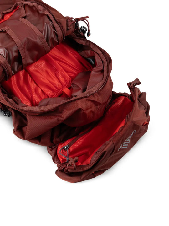 Burgundy bag, front view