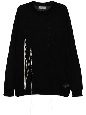 YOHJI YAMAMOTO POUR HOMME - Men String Detail Crewneck Jumper