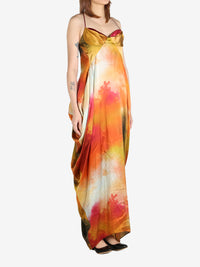 YANGKEHAN - Women Rainbow Floral Silk Slip Dress