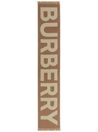 BURBERRY Unisex Logo Wool Jacquard Scarf