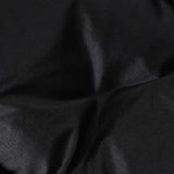 Close up of black jacket, showing texture of the nylon fabric