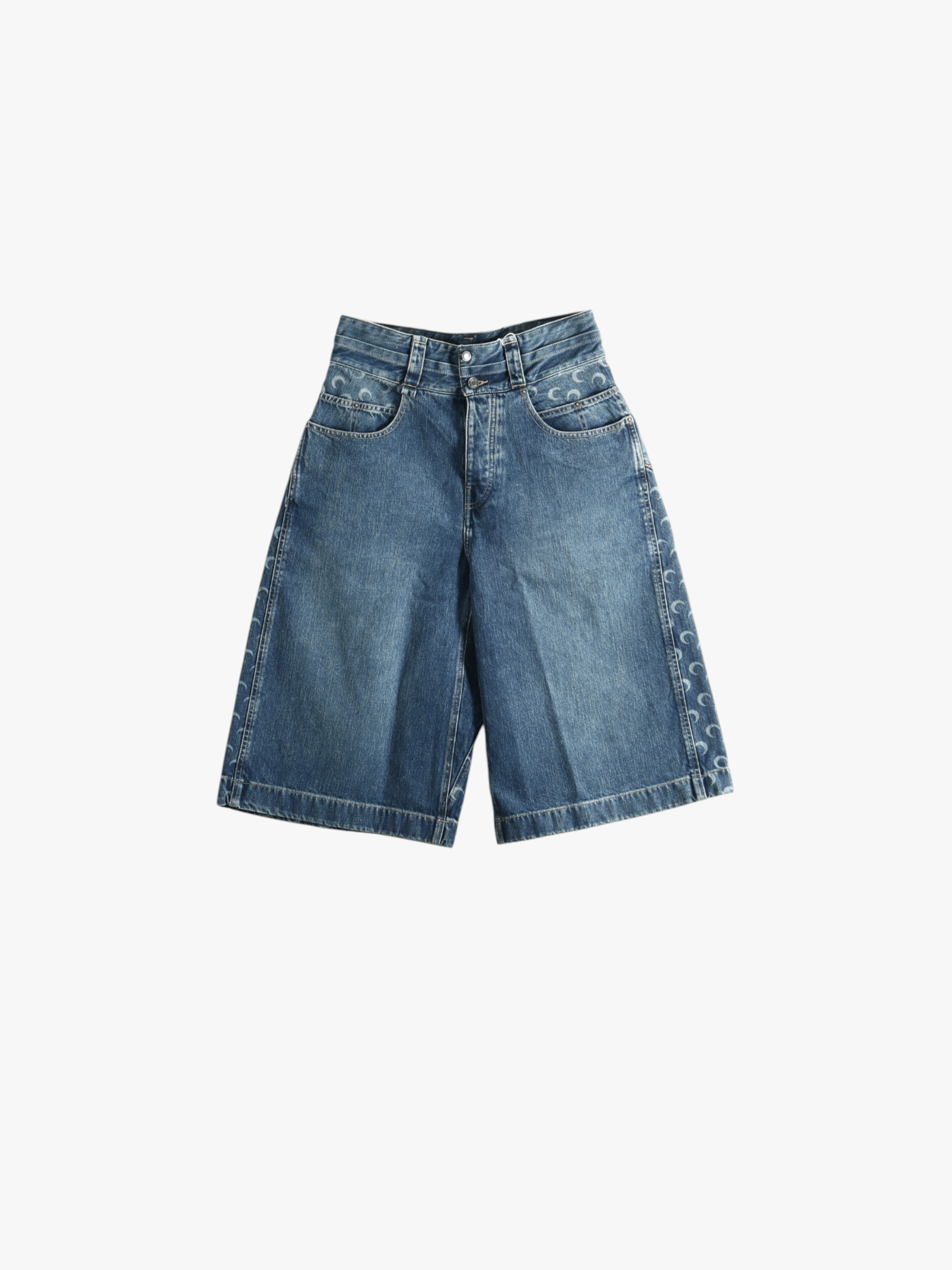 Blue shorts, front view