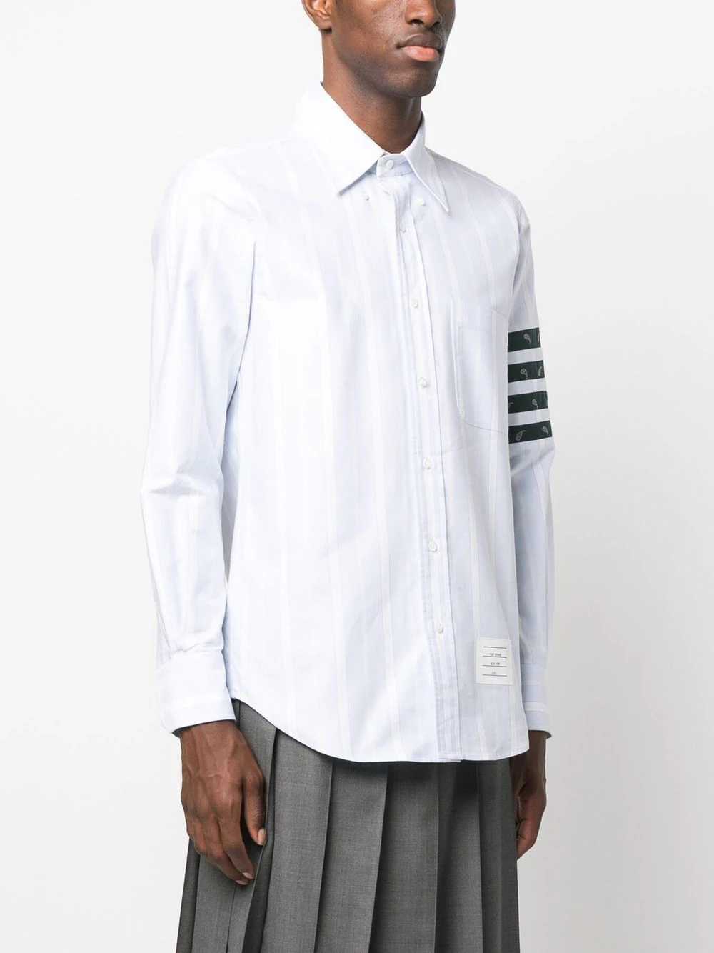 Fun-Mix Merino Jersey Stripe Point Collar Shirt