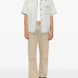 Blue shirt, full body view