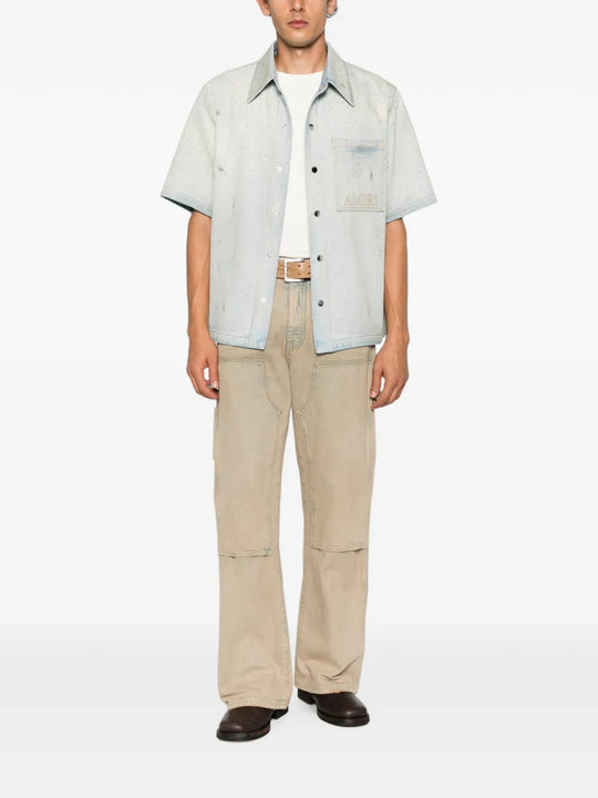 Blue shirt, full body view