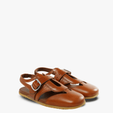 Brown sandals, side view