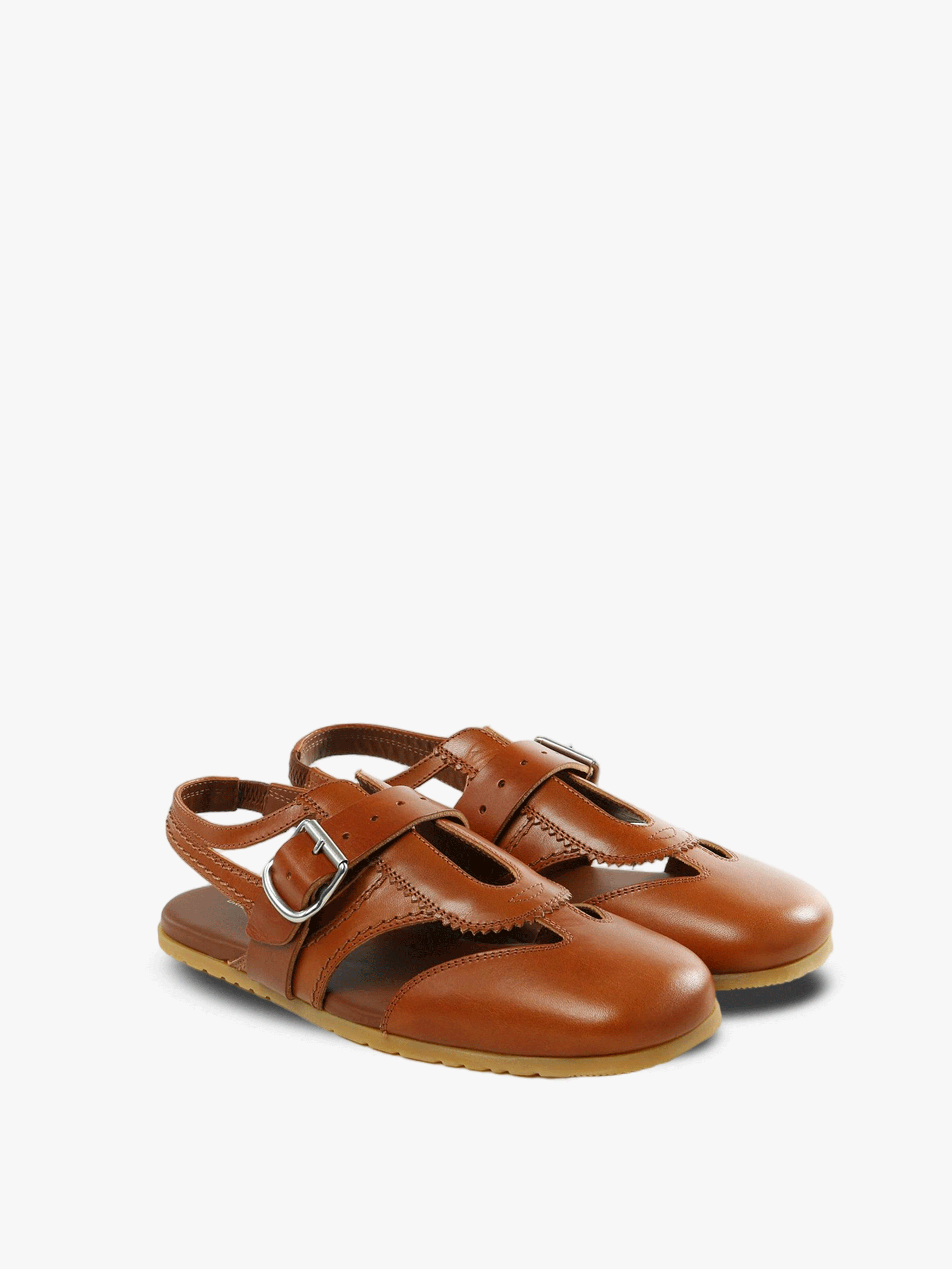 Brown sandals, side view