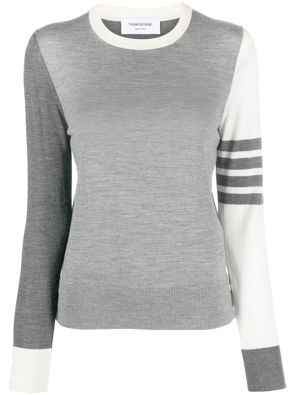 THOM BROWNE Women Fun Mix Relaxed Fit Crew Neck Pullover In Fine