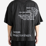 Black t-shirt, full body view