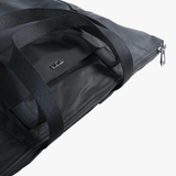 Close up of black bag, showing texture of the Nylon fabric