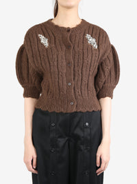 SIMONE ROCHA - Women W/Emb Cropped Chunky Knit Cardigan