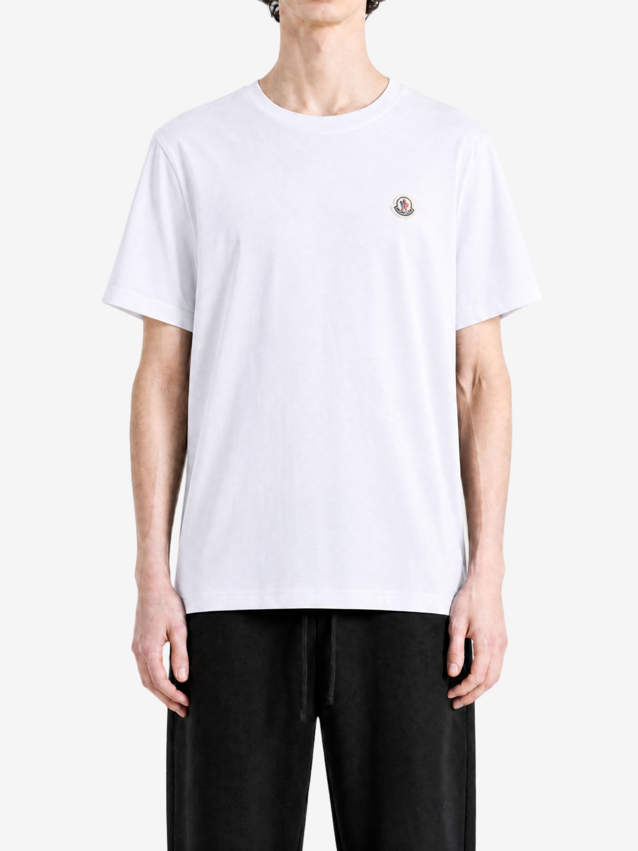 Blue t-shirt, full body view