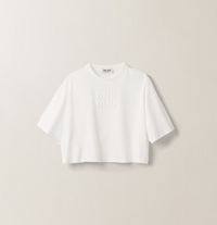 MIU MIU Women Cropped Jersey T-shirt