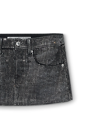 ALEXANDER WANG - Women Mini Skirt All Over Distressed Crystal