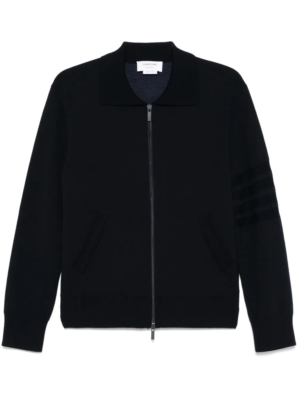 Blue knitwear, front view