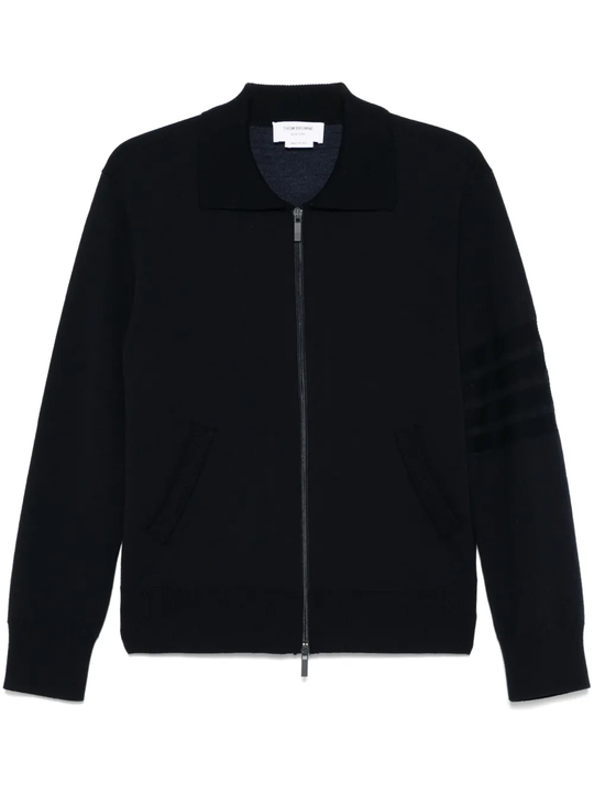 Blue knitwear, front view