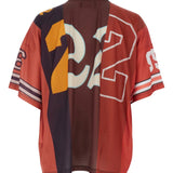 Red t-shirt, back view