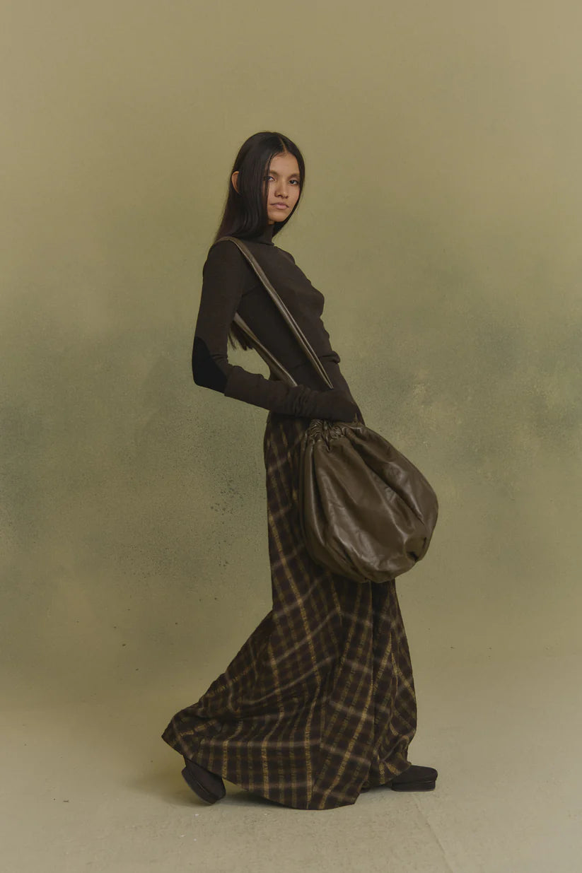 Brown jumper, full body view