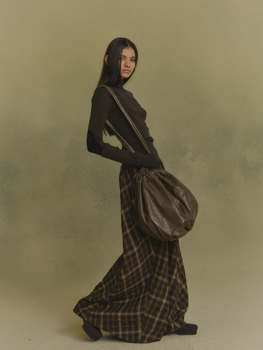 Brown jumper, full body view