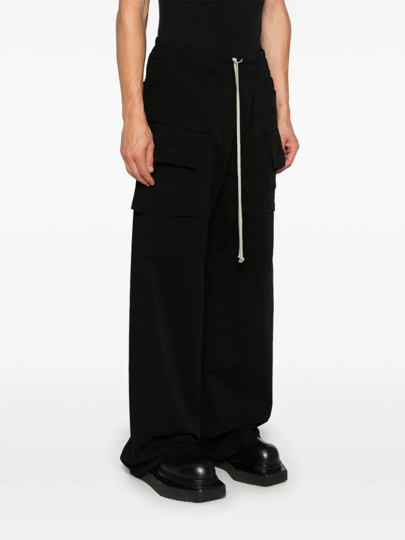 RICK OWENS DRKSHDW - Men Creatch Wide Cargo  Drawstring Pantaloni