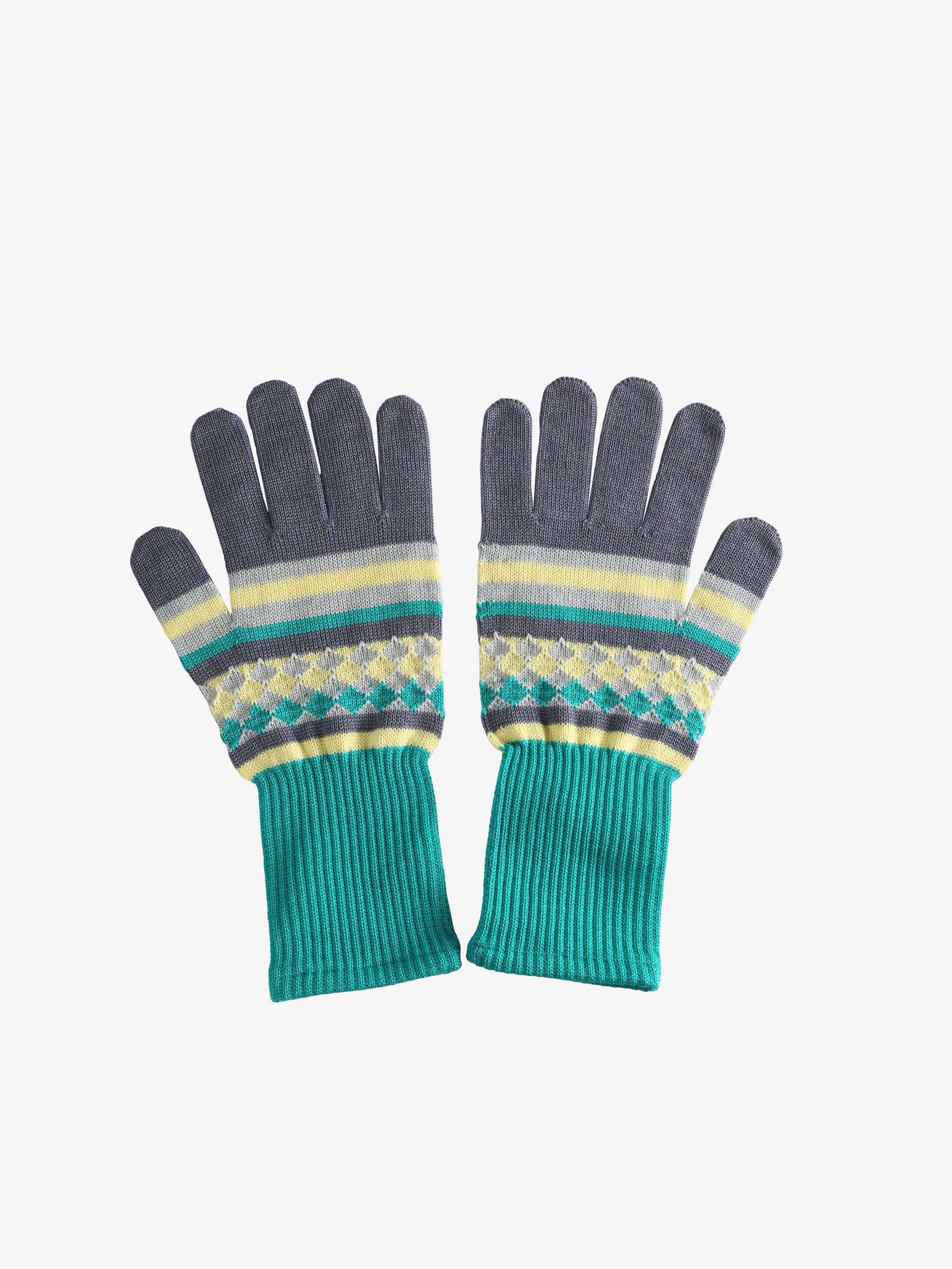 Grey gloves, front view