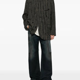 Grey blazer, full body view