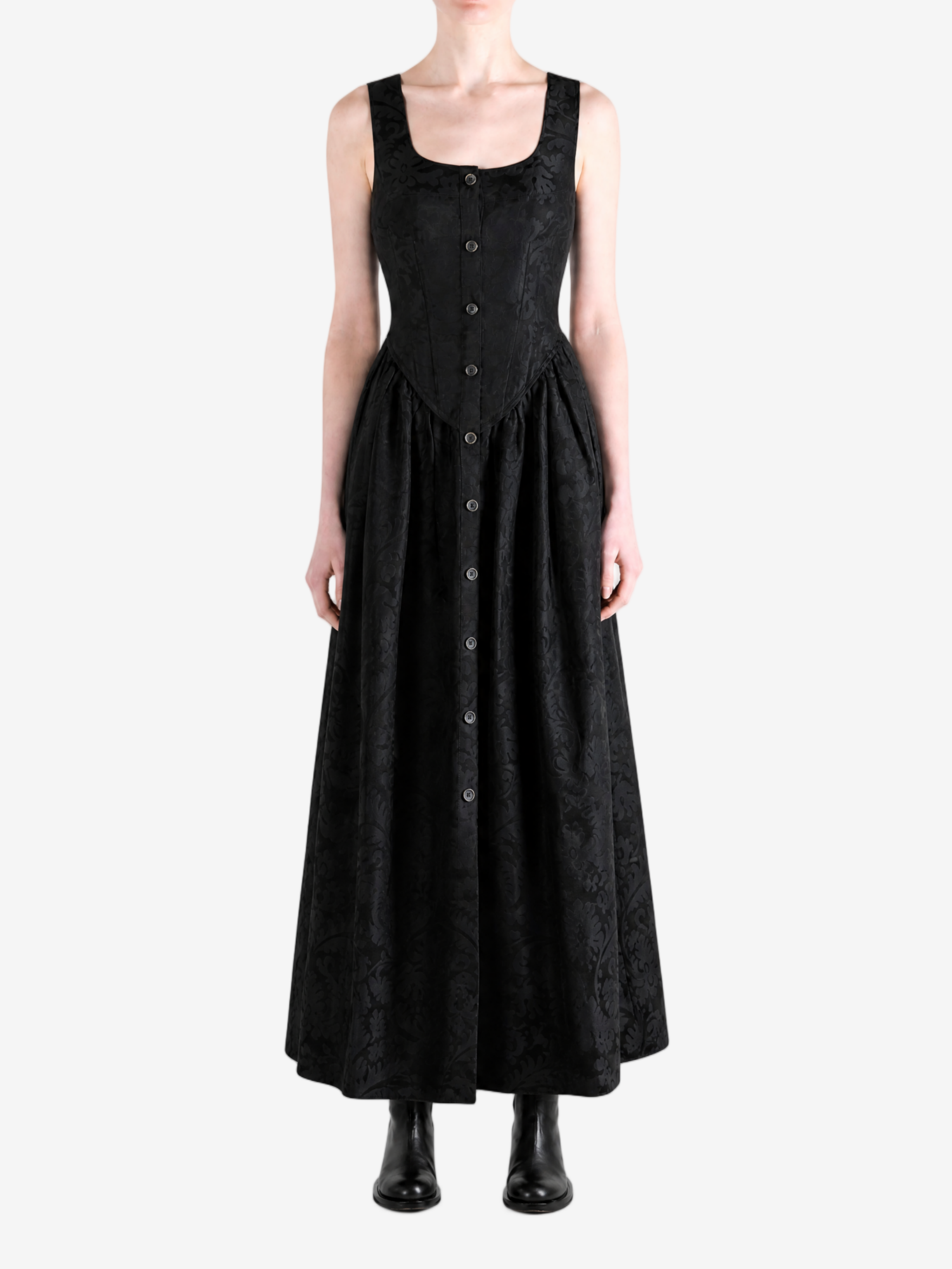Black dress, full body view