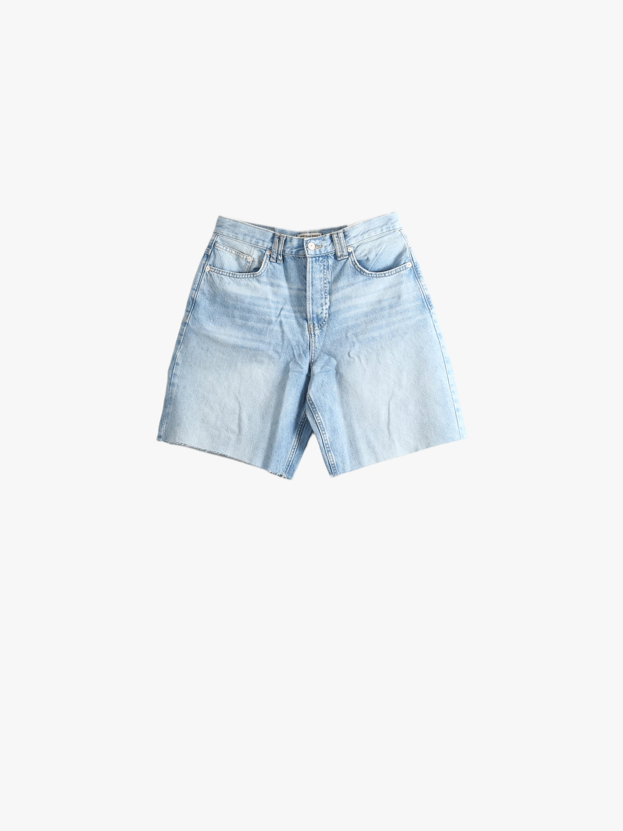 Blue shorts, front view