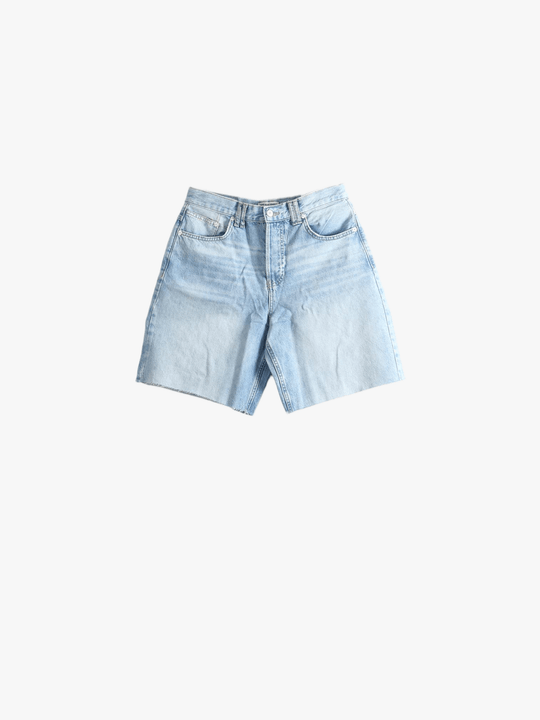 Blue shorts, front view