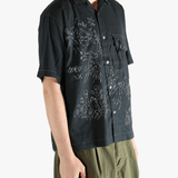 Black shirts worn by a person, showing the shirts fit