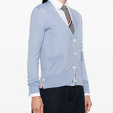 Blue knitwear, front view