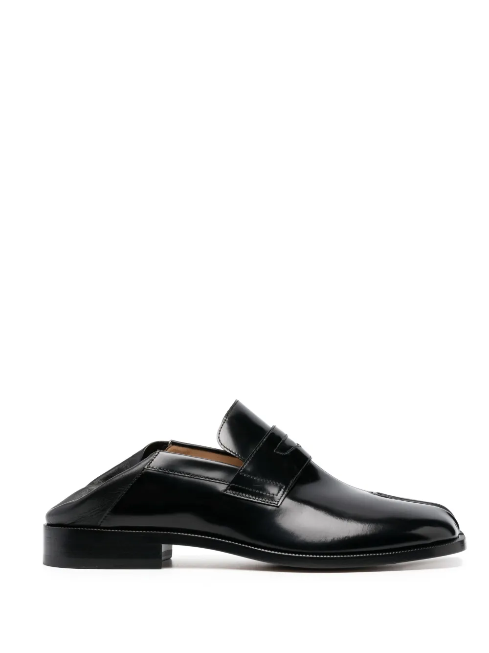 Black loafers,side view