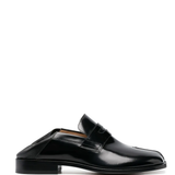 Black loafers,side view