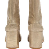 Yellow boots, back view