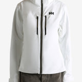 White jacket worn by a person, showing the jacket fit