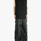 Black t-shirt, full body view