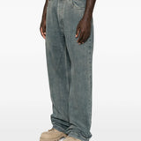 Blue pants, full body view