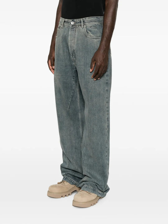 Blue pants, full body view